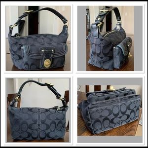 Coach F06K-40224 Small Handbag Signature Baguette